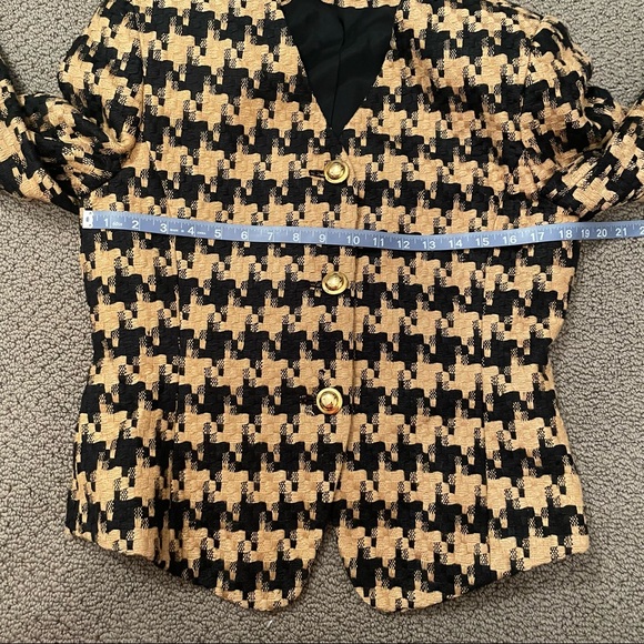 Doncaster Vintage 100% 💯 Woven Silk Jacket Career Blazer Black Gold Lined 8 - Picture 10 of 12